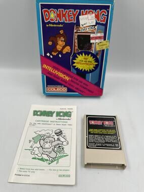 Intellivision Video Game Coleco Donkey Kong with Box and Manual Vintage